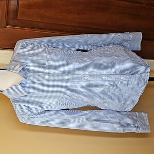 AMERICAN EAGLE BUTTON DOWN SHIRT TOP 6 FAVORITE CHECKER PATTERN LONG SLEEVED